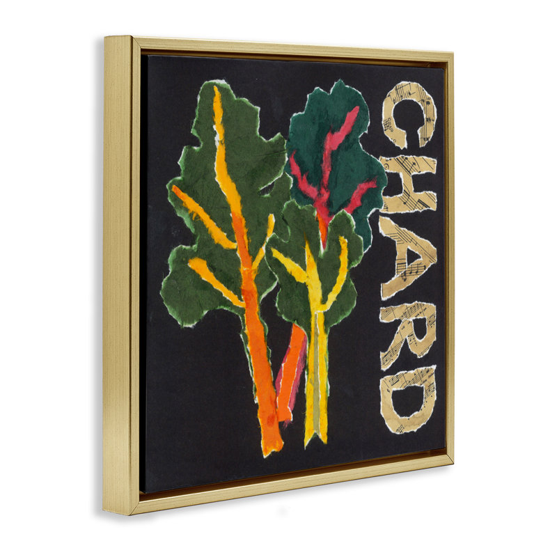 Cadre flottant Chard Leafy, H 25 po x l 25 po, Cadre flottant métallique doré
