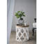 Grande table d'appoint 23 po blanche vieillie (y compris la table basse, sans les chaises)