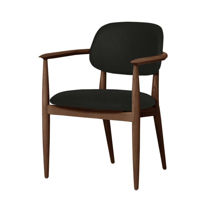 Chaise Slow de Space Copenhagen, Noyer naturel, Nouveau vert Newcastle 35
