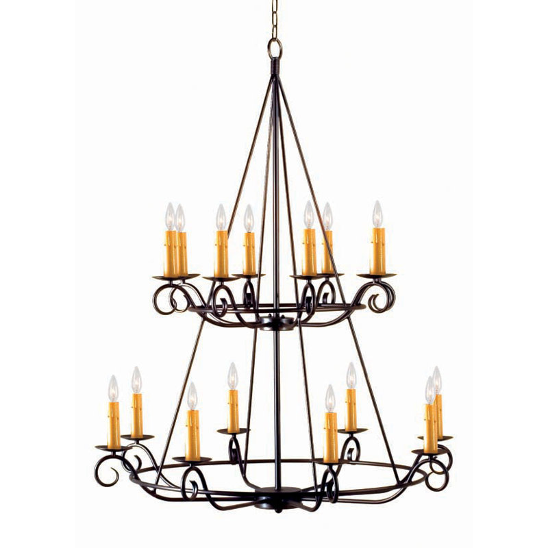 Estrella 16 - Light Chandelier, Blackened Pewter, No Shade