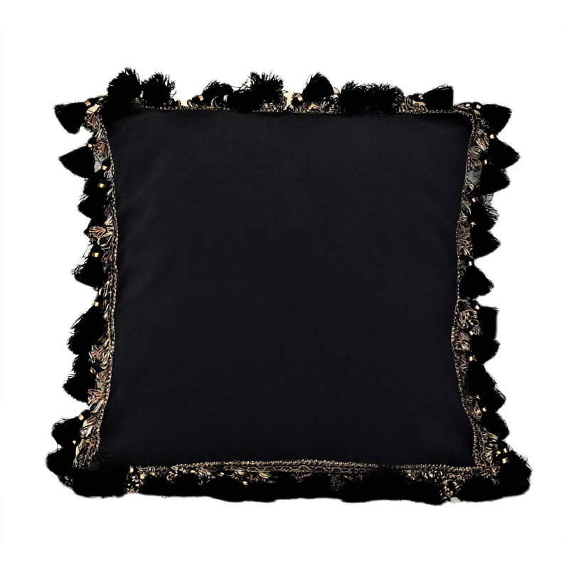  Square Velvet Pillow Cover & Insert, 14'' x 14''