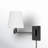 Janis Adjustable Swing Arm Wall Sconce with White Linen Shade-1537679397