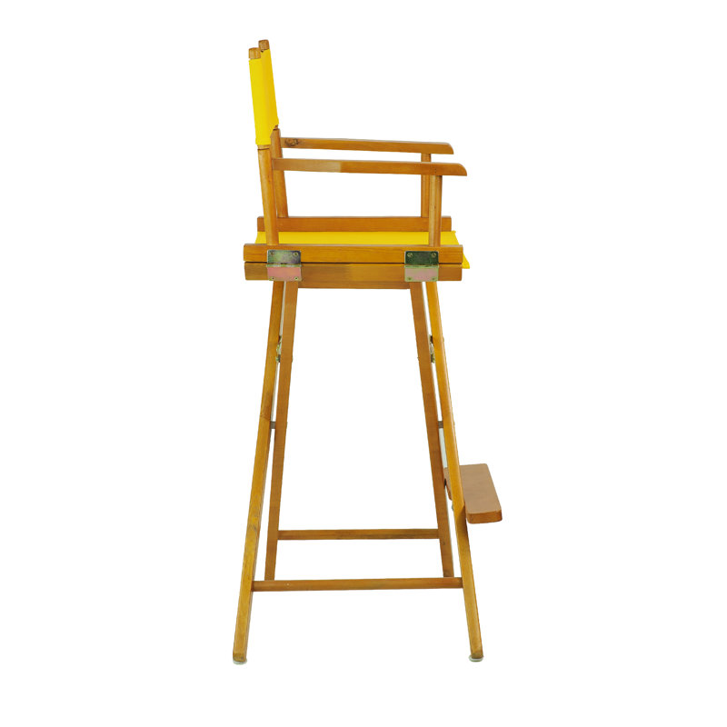 30" Folding Director Chair with Canvas, Honey Oak, Gold