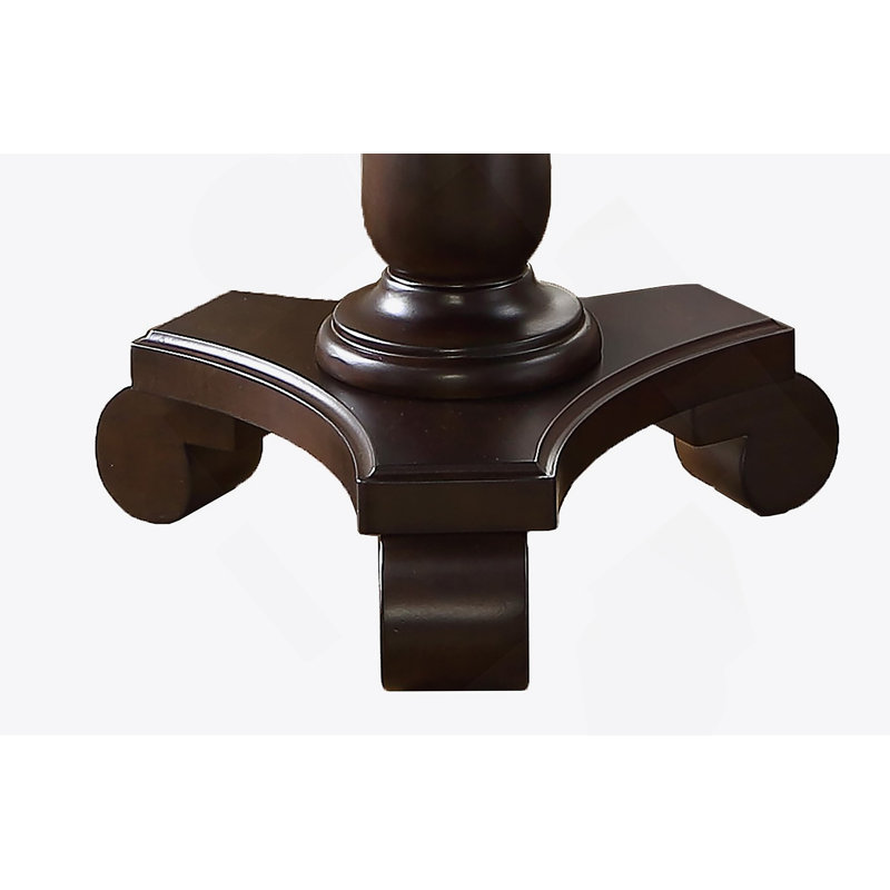 Table d'appoint ronde à piédestal en bois, Espresso