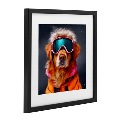«Ski Dog with Goggles», reproduction encadrée sous verre, conception de Sean Parnell