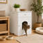 Enceinte de litière pour chat avec tiroir de rangement, table d'appoint cachée pour litière et armoire pour chat, brun-710537976