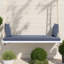 Balancelle de patio suspendue en bois avec coussin et coussins-737199651-737199652