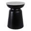 Table d'appoint moderne et moderne avec plateau en marbre et base en fer, design sculptural pour le salon, la chambre à coucher, le bureau ou la maison - 20 po noir