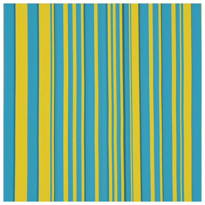 Blue Yellow Stripes Bedding Stripes Bedspread Pattern, Twin