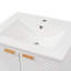 Ensemble de meuble-lavabo 48 po, meuble-lavabo moderne avec trou de robinet simple, panneaux de porte texturés et tiroir, pieds en pin, grand espace de rangement et charnières à fermeture douce, blanc