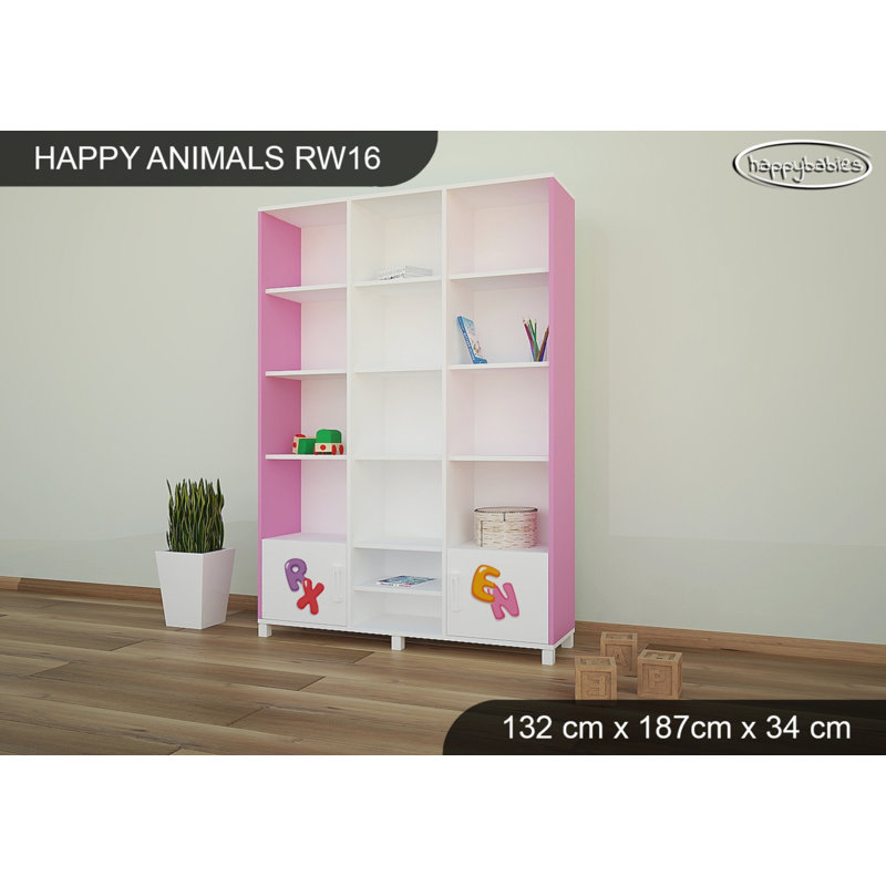 187cm H X 132cm W Kids Bookcase, Pink
