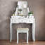 Rhodell Dressing Table with Mirror & Stool White Bedroom Dresser