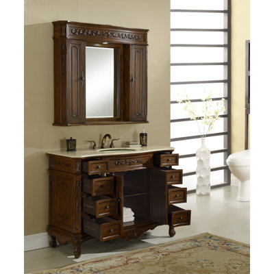 48'' Single Bathroom Vanity with Marble Top