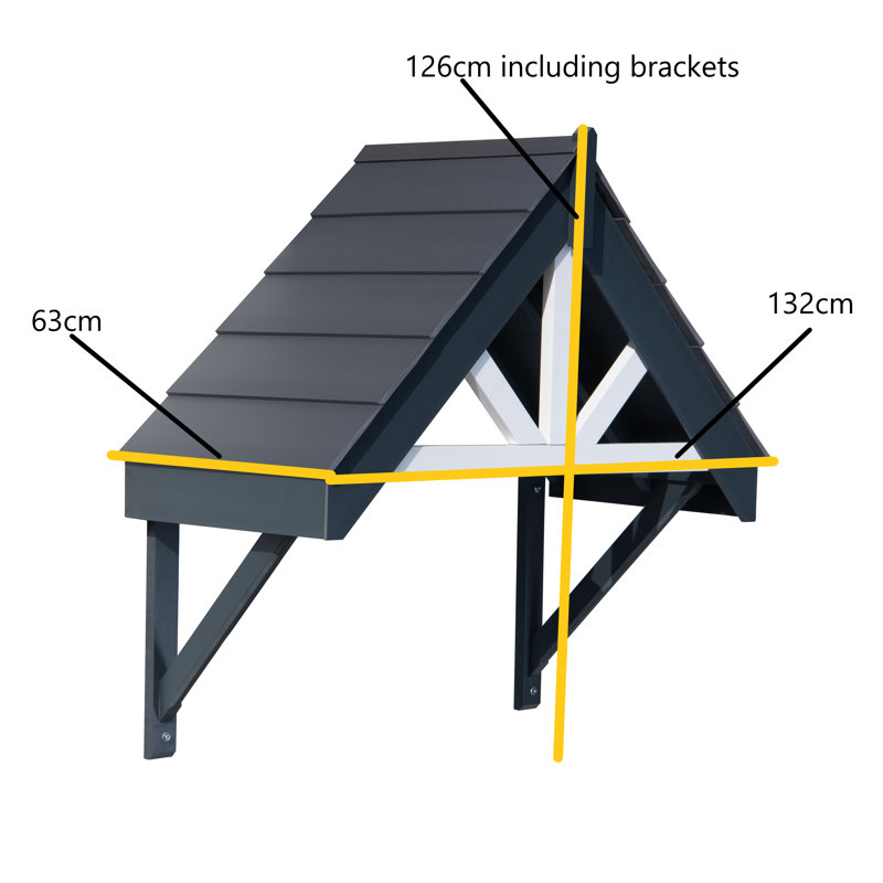 Coudersport Deluxe Door Canopy, Dark Grey