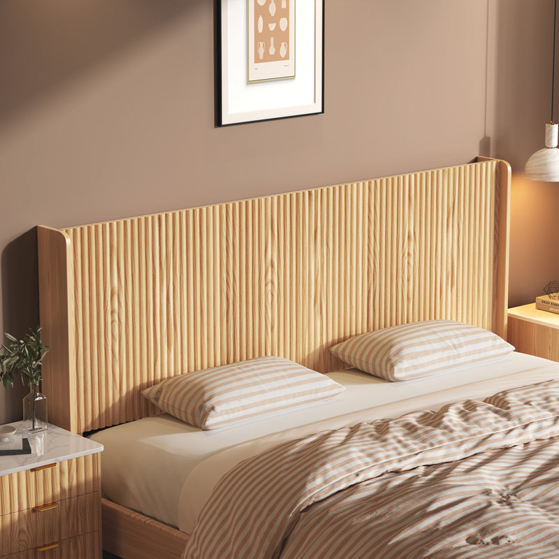 Farmhouse Fluted Wood Headboard, King, Natural