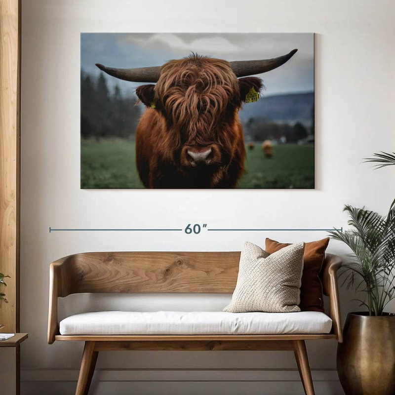 Brampt German Highland Cow, 32" H x 48" W