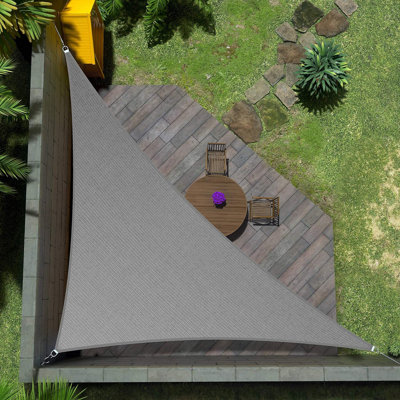 Toile d'ombrage triangulaire Amgo Customize - 200 g / m², blocage UV 95% avec quincaillerie