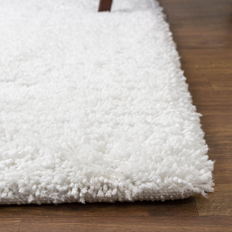 Tapis blanc à poils longs Ambriz, Rectangle 5 pi x 7 pi