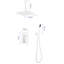 Pomme de douche de 16 po fixée au plafond - Injection d'air augmentant le confort de la salle de bain, laiton et acier inoxydable Sus304, douche blanche, avec tête, boyau de 59 po, support, équipement de montage de valve