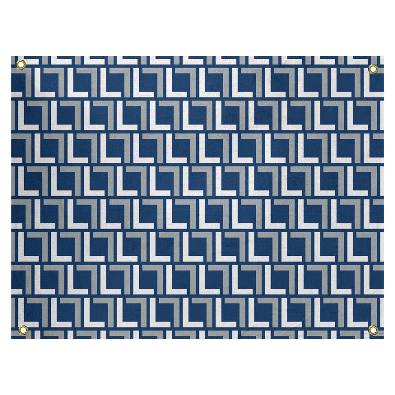 Tapisserie de luxe Indianapolis Football, Bleu bolide / blanc / gris, H 59 po x l 80 po, polyester