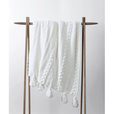 Braided Pom Braided Throw Blanket