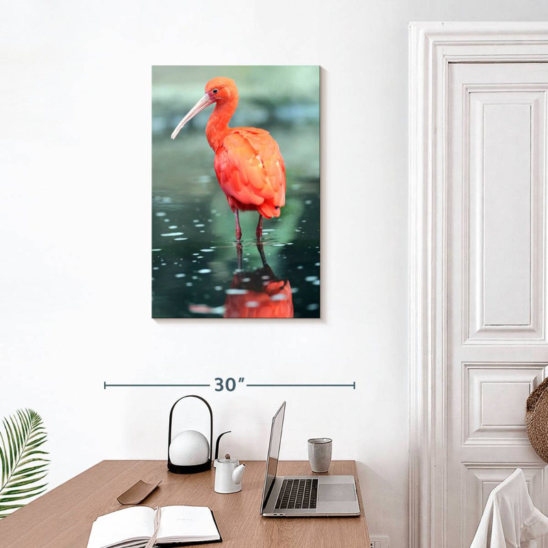 Oiseau écarlate Brampt, H 30 po x l 20 po