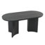 Table de salle à manger ovale de 165 cm pour 4 personnes avec piètement traîneau incurvé sculptural