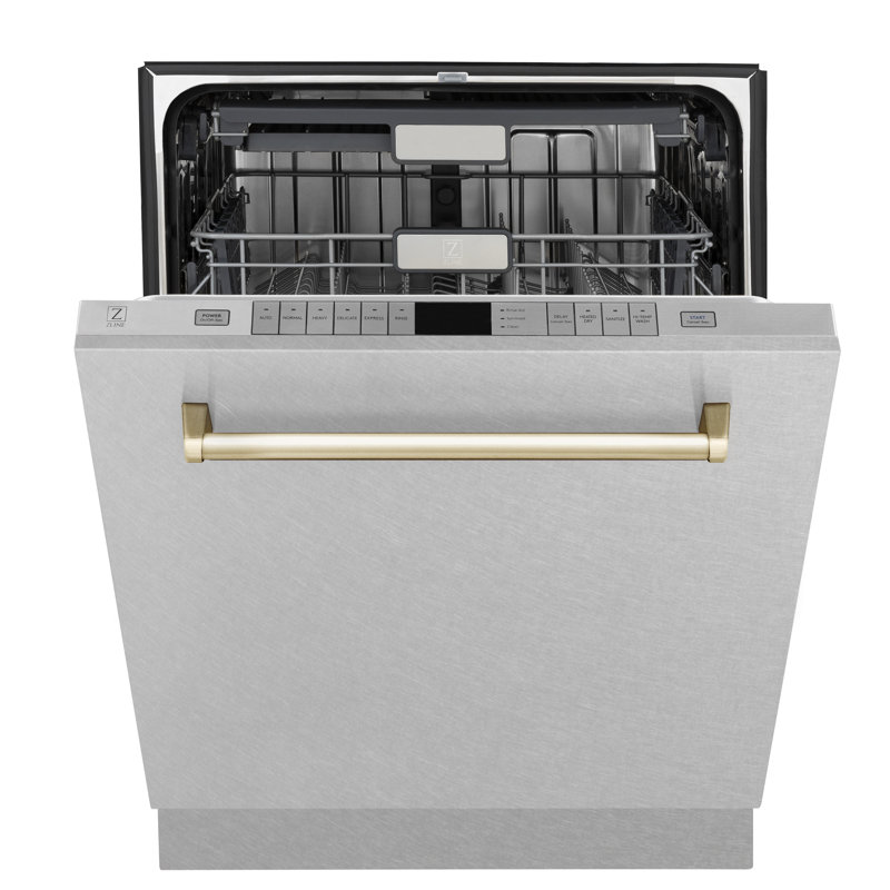 ZLINE Autograph Edition 24" Touch Control Tall Tub Dishwasher in Fingerprint Resistant Stainless Steel, Gold