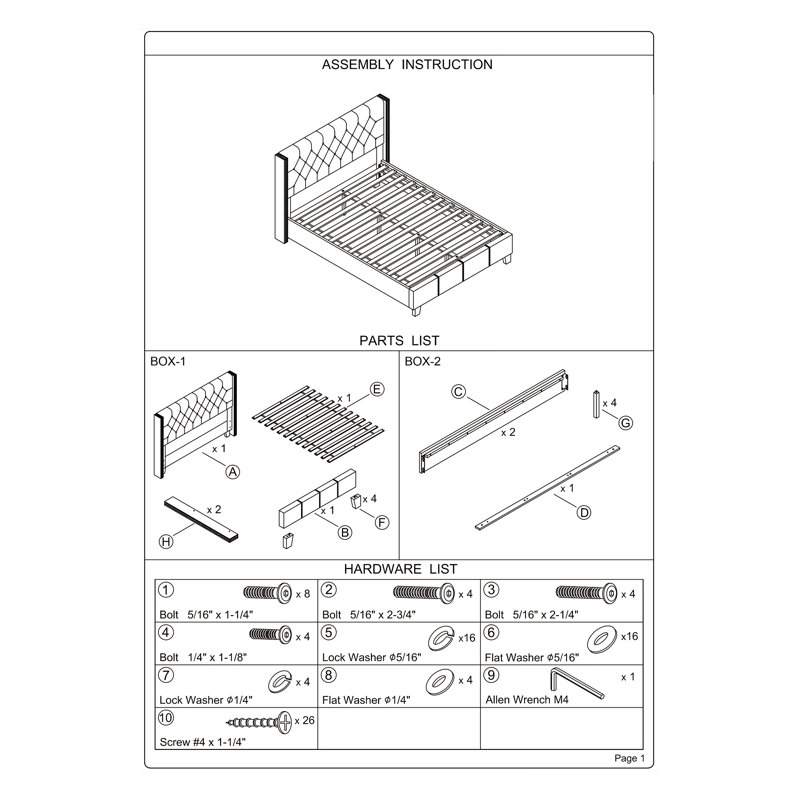 Ensemble de lit double 1 pièce