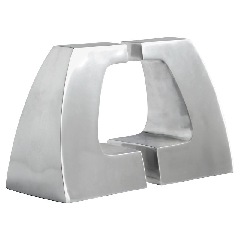 Apostrophe Polished Aluminum Bookends