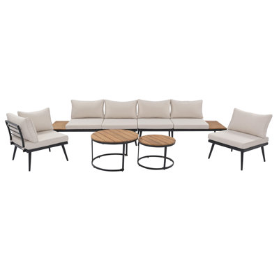 6-Piece Outdoor Acacia Sectional Patio Conversation Sets
