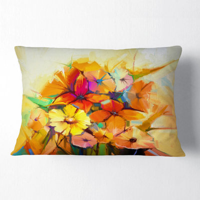 Fantastic Colorful Gerbera Flowers - Floral Printed Throw Pillow