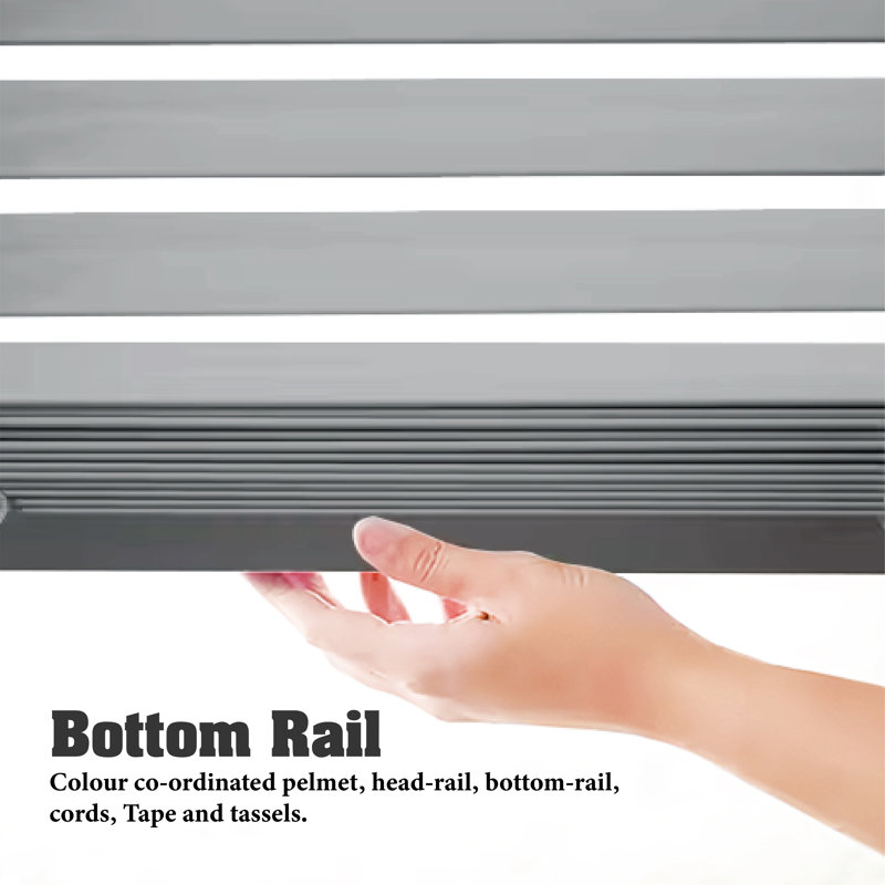 Fauxwood Tape Venetian Blind, Grey, 60cm W x 150cm L