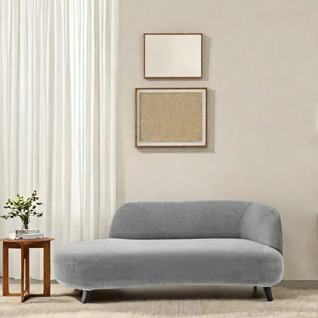 Méridienne simple au design créatif et moderne, Gris, Face à la droite