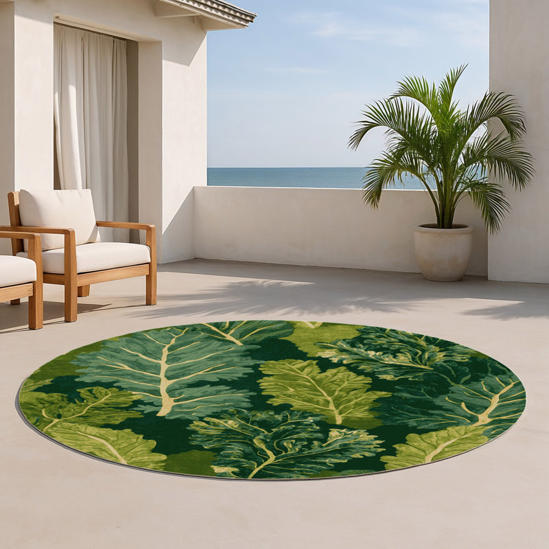 Tapis vert d'intérieur et d'extérieur Botanical, Rond 5 pi