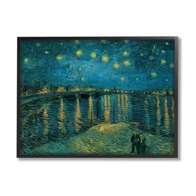 «Classic Starry Night over the Rhone Van Gogh» par Vincent Van Gogh, reproduction d'art graphique