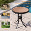 Table d'appoint ronde pour terrasse, table basse d'extérieur toutes saisons avec structure thermolaquée, petite table d'extérieur pour terrasse avec jardin et terrasse-1544810978-1544810981