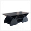 Table basse de coin rectangulaire en bois d'ingénierie avec tablettes ouvertes pour un assemblage facile et une conception géométrique moderne-319142043