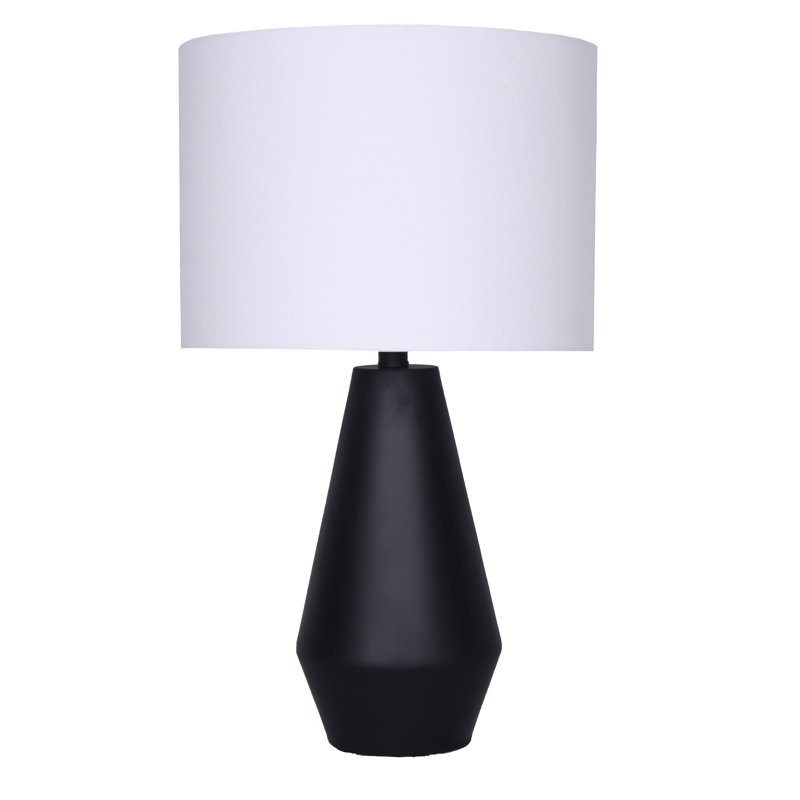 Lampe de table, Noir mat, H 24 po x l 14 po x P 14 po