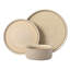 Service de vaisselle 12 pièces Gibson Elite Redrock Canyon pour 4 personnes, assiettes et bols en glacis réactif, va au lave-vaisselle et au micro-ondes, taupe-129010944
