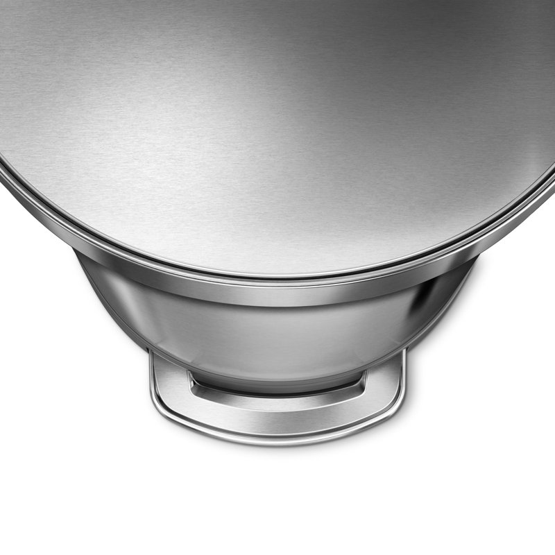 Simplehuman Semi-Round Pedal Bin, Brushed Stainless Steel, 60L
