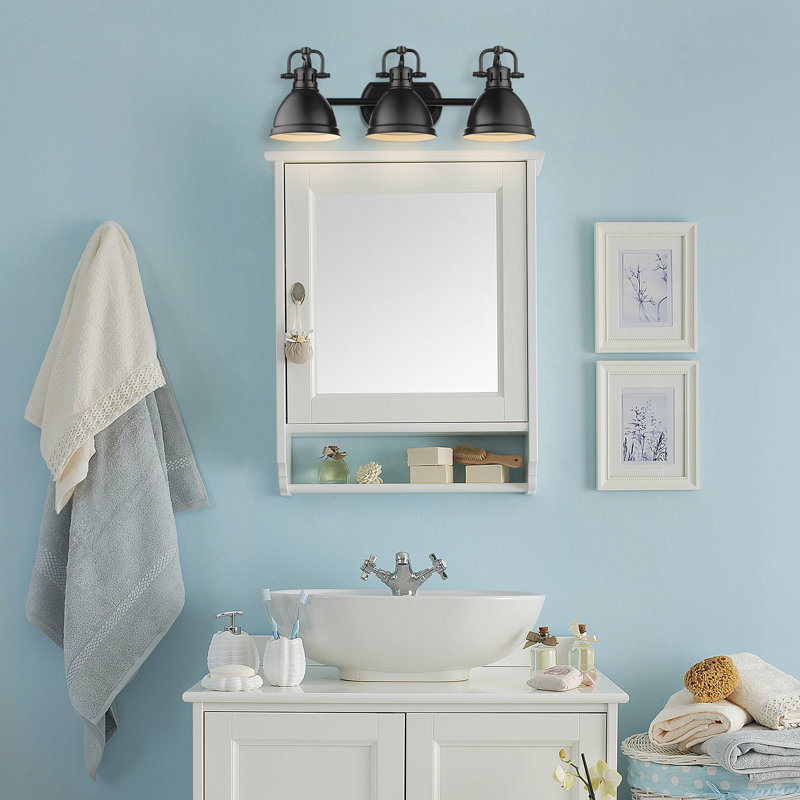 Drakeford Vanity Light, Matte Black, Matte Black, 3 Lights