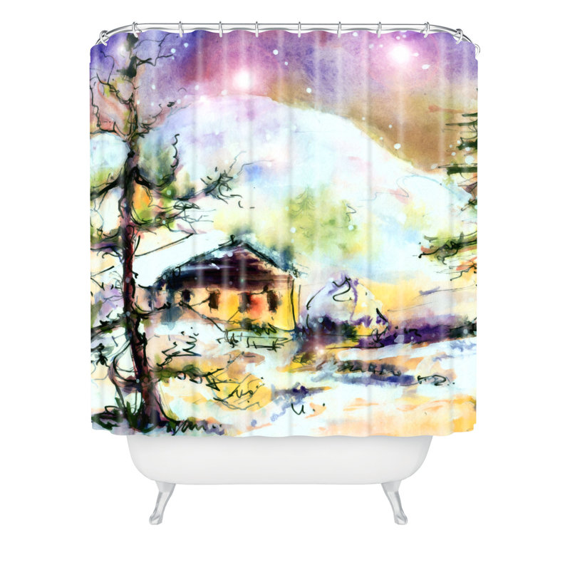 Rideau de douche simple Cabin In The Snow