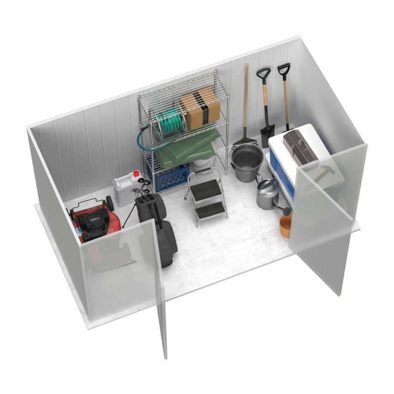 Absco 10' x 5' Gray Galvanized Steel Storage Shed Kit