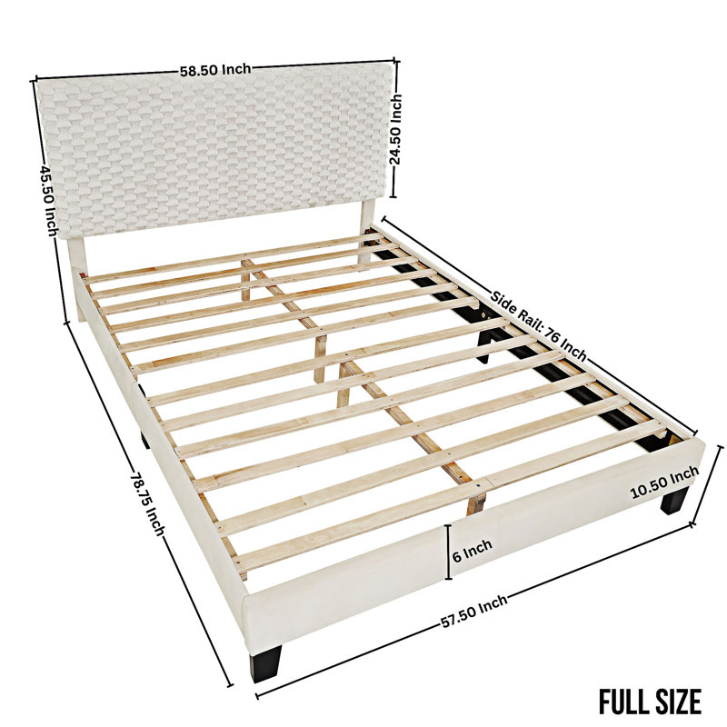 Upholstered Platm Bed, Full