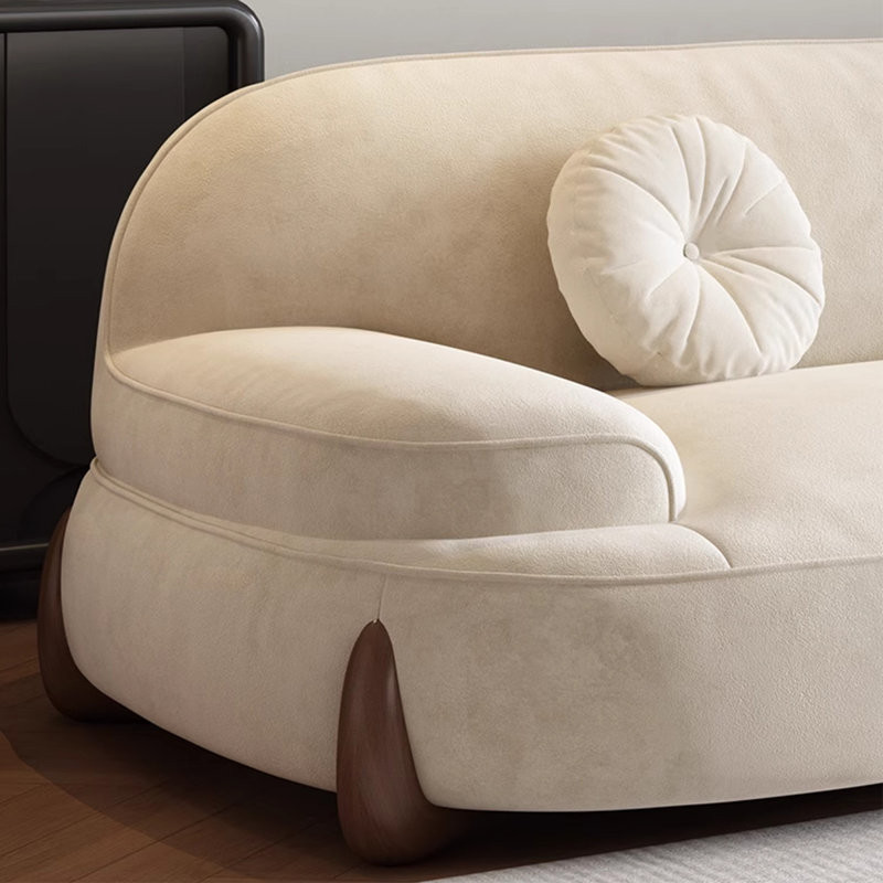 Creamy white Polyester Modular Sofa, 31.5" H x 94.49" W x 42.13" D, 3