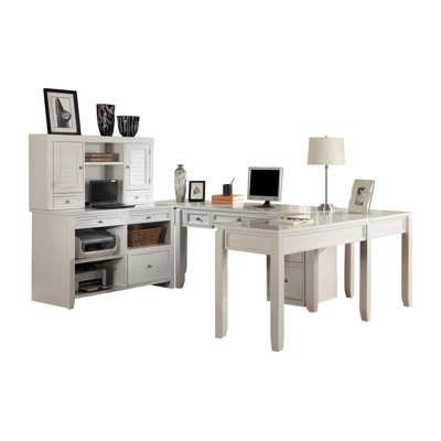 Annmarie 7 Piece Solid Wood Computer Desk Office Set