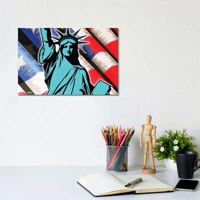 Waving Liberty by Hybrid Life Art - Wrapped Canvas Print