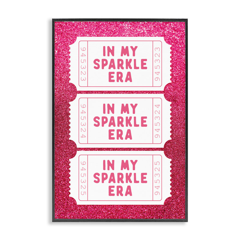 In In Sparkle Era billets, giclée encadrée, design par lettré et doublé, Giclée encadrée noir minuit, H 24 po x l 16 po