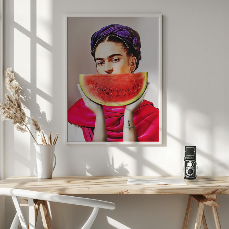 Art mural, galerie de pastèque Frida (prête à être accrochée), H 36 po x l 24 po